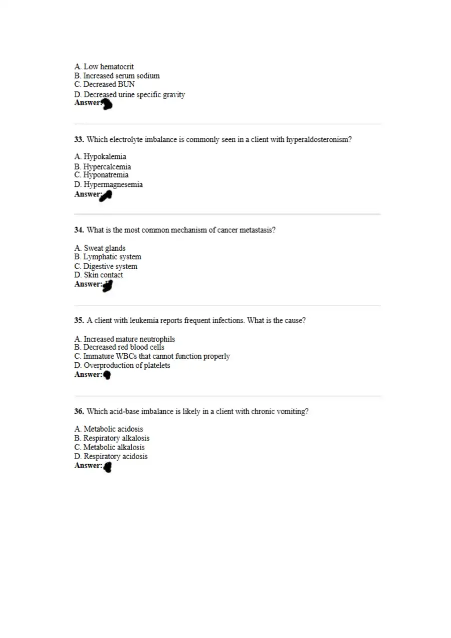 NCLEX RN Style Exam Pathophysiology, page 8