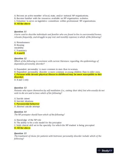 NRNP6675 Pharmacology Week 11 Final Exam With Answers (100 Solved Questions) - Page 4 preview image