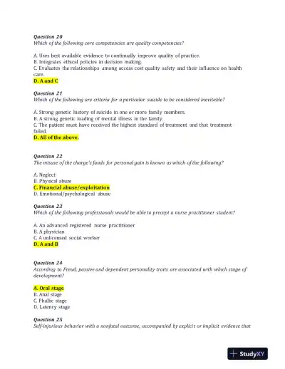 NRNP6675 Pharmacology Week 11 Final Exam With Answers (100 Solved Questions) - Page 6 preview image