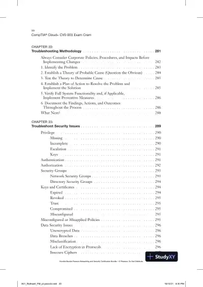 CompTIA Cloud+ CV0-003 Exam Cram (2021) - Page 22 preview image