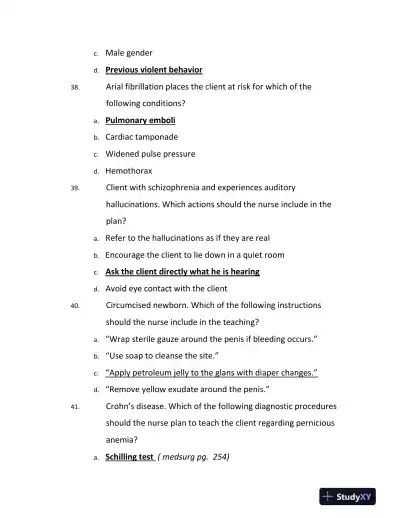 ATI Mental Health Comprehensive Exit Exam With Answers (179 Solved Questions) - Page 14 preview image