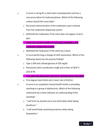 ATI Mental Health Comprehensive Exit Exam With Answers (179 Solved Questions) - Page 3 preview image