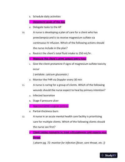 ATI Mental Health Comprehensive Exit Exam With Answers (179 Solved Questions) - Page 5 preview image