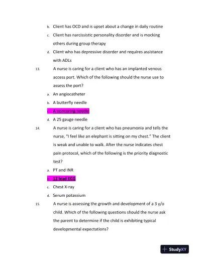 ATI Mental Health Comprehensive Exit Exam With Answers (179 Solved Questions) - Page 6 preview image