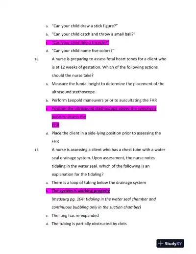 ATI Mental Health Comprehensive Exit Exam With Answers (179 Solved Questions) - Page 7 preview image