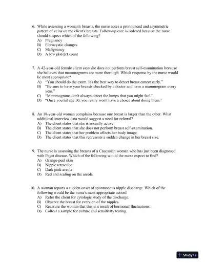 Test Bank For Health Assessment in Nursing, 5th Edition - Page 11 preview image