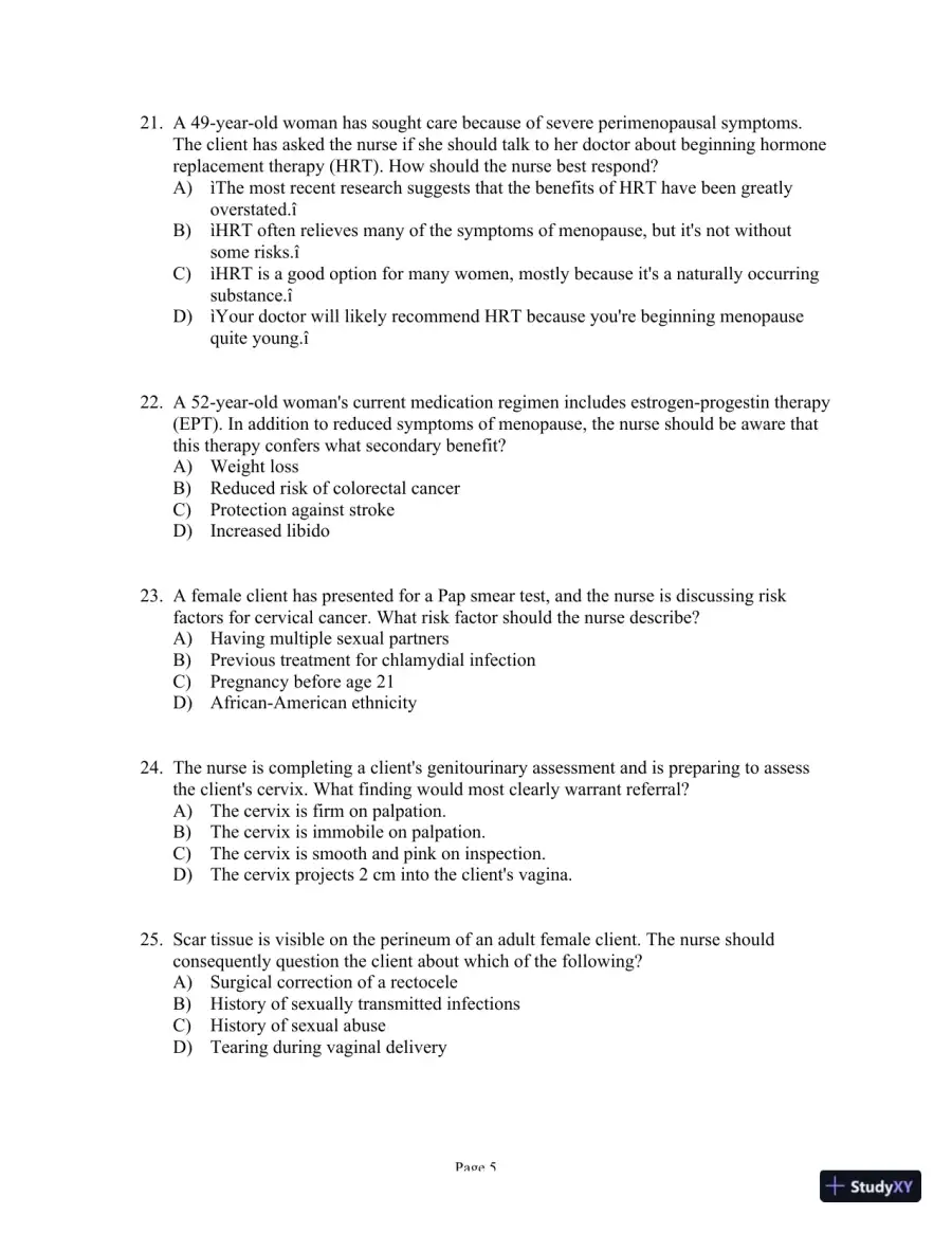 Test Bank For Health Assessment in Nursing, 5th Edition, page 21