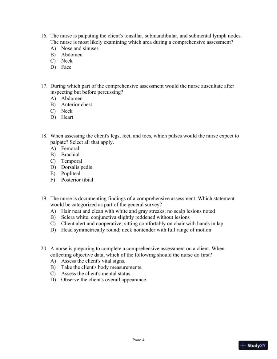 Test Bank For Health Assessment in Nursing, 5th Edition, page 27