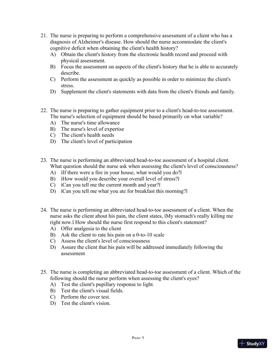 Test Bank For Health Assessment in Nursing, 5th Edition, page 28
