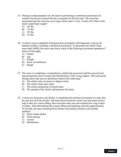 Test Bank For Health Assessment in Nursing, 5th Edition - Page 7 preview image