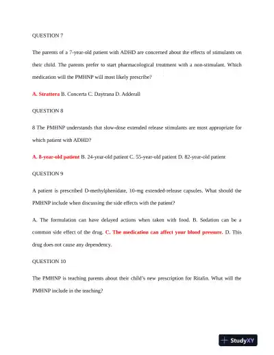 2020 NURS6630 Walden University Pharmacology Final Exam Version 1 With Answers (76 Solved Questions) - Page 4 preview image