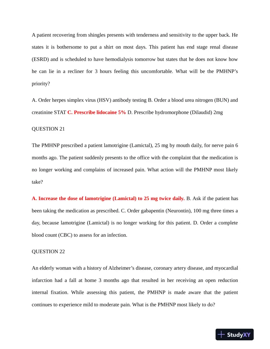 2020 NURS6630 Walden University Pharmacology Final Exam Version 1 With Answers (76 Solved Questions), page 8