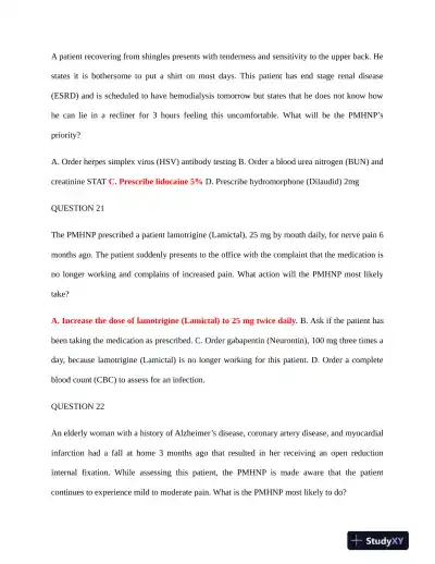2020 NURS6630 Walden University Pharmacology Final Exam Version 1 With Answers (76 Solved Questions) - Page 8 preview image