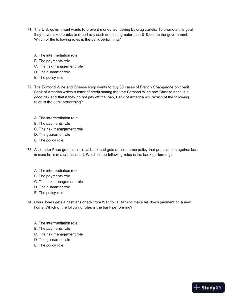 Test Bank For Bank Management And Financial Services, 9th Edition, page 13