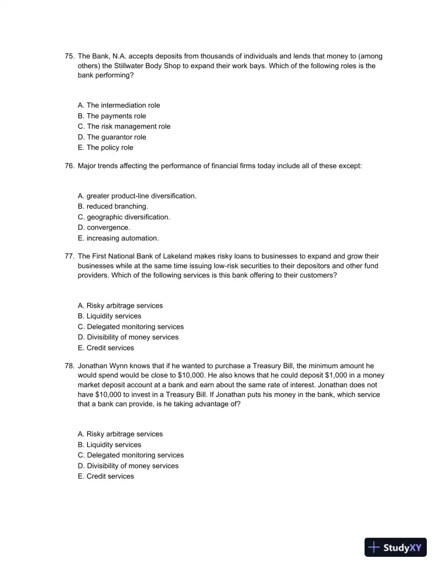 Test Bank For Bank Management And Financial Services, 9th Edition, page 14