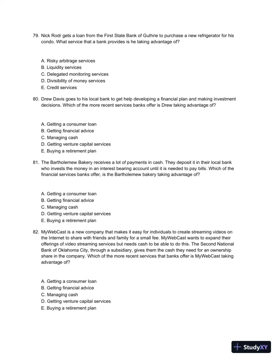 Test Bank For Bank Management And Financial Services, 9th Edition, page 15