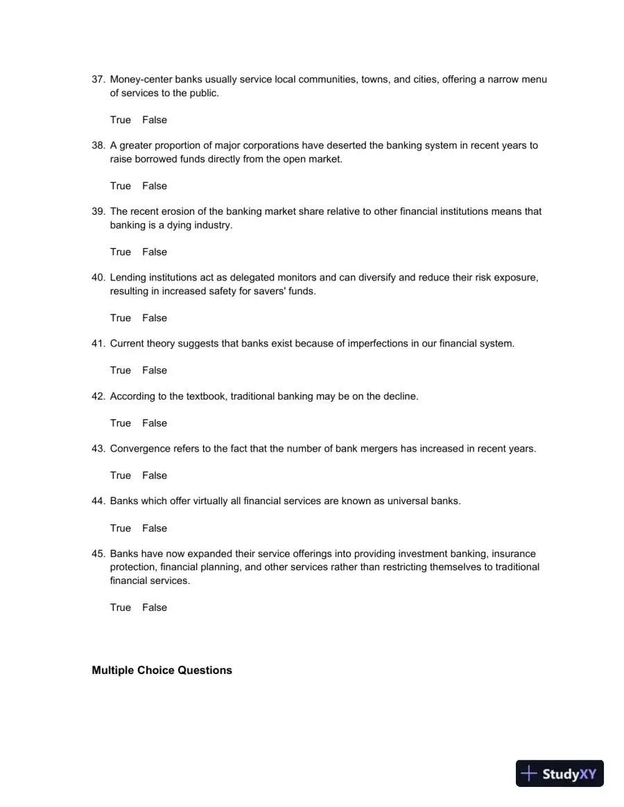Test Bank For Bank Management And Financial Services, 9th Edition, page 6