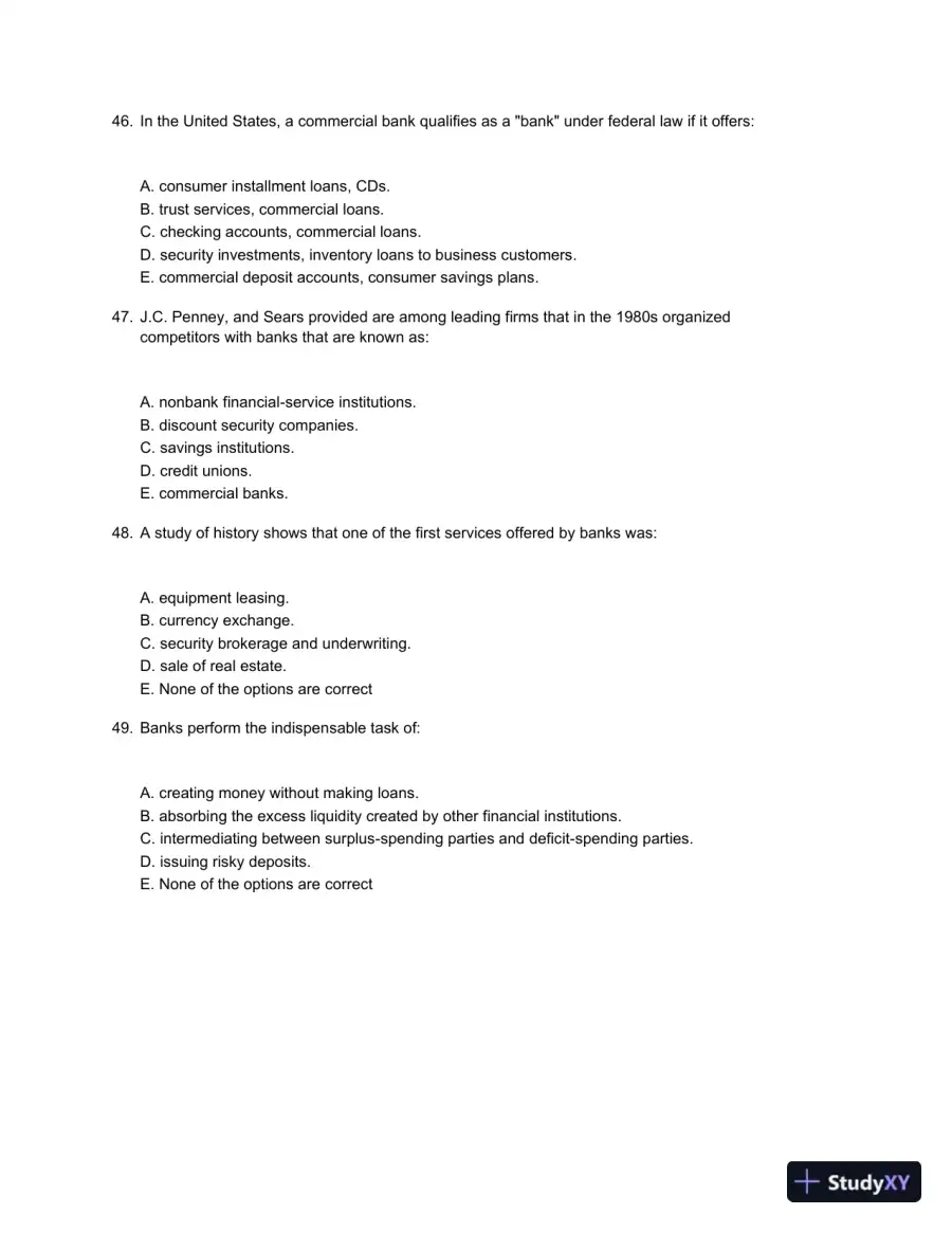 Test Bank For Bank Management And Financial Services, 9th Edition, page 7