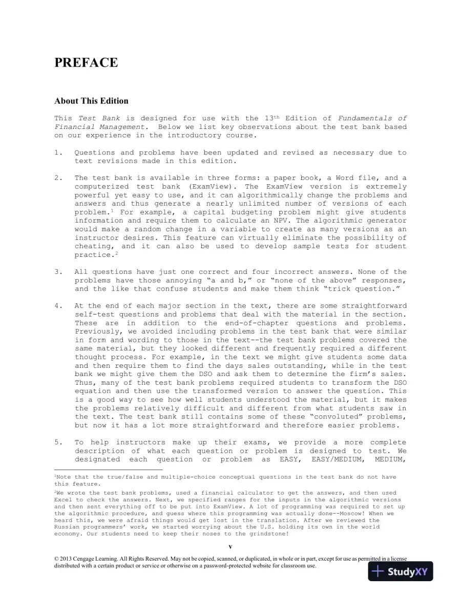 Test Bank For Fundamentals Of Financial Management, 13th Edition, page 4
