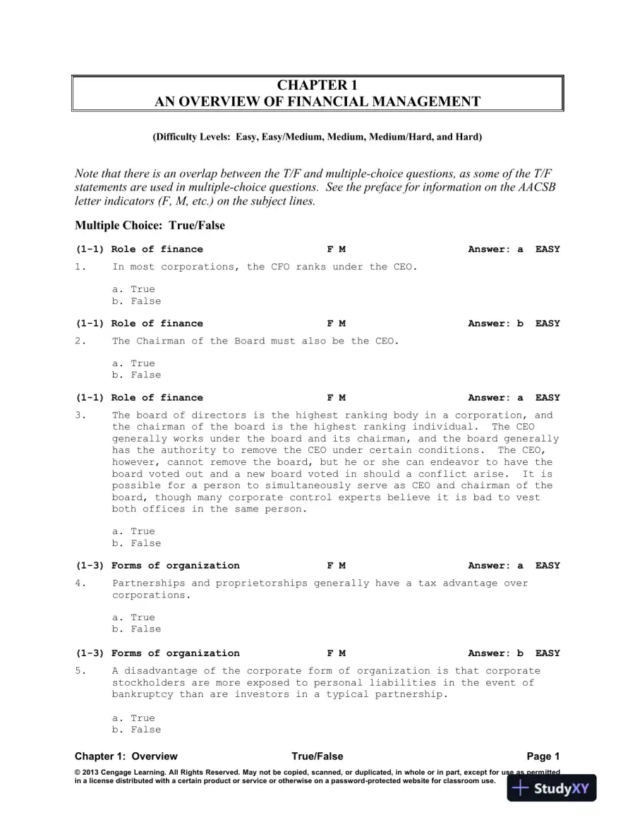 Test Bank For Fundamentals Of Financial Management, 13th Edition, page 8