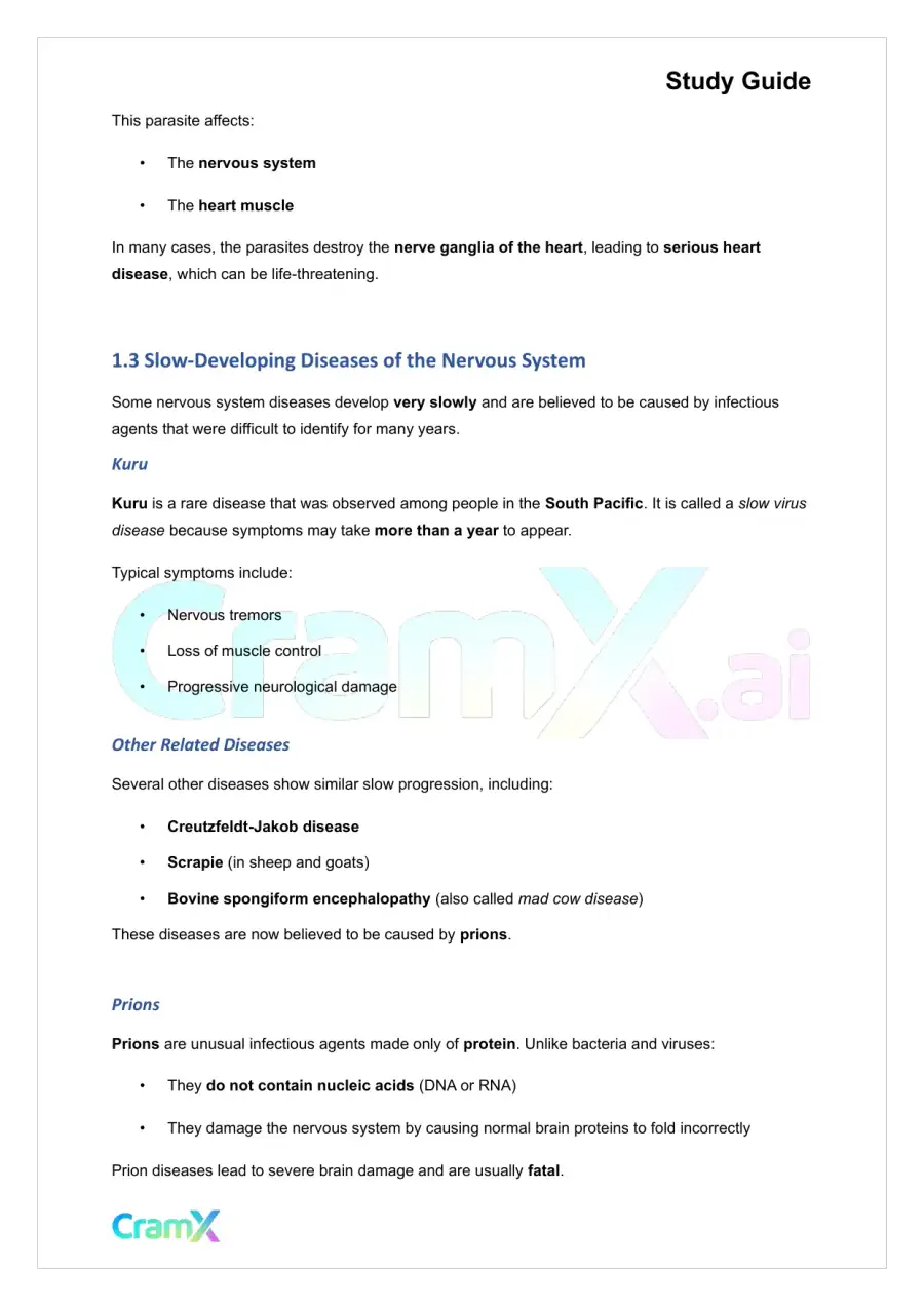 Microbiology - Diseases of the Nervous System, page 2