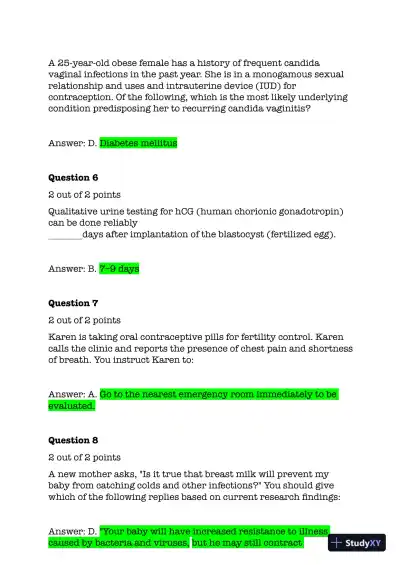 NURS6551 Cardiovascular Final Exam Test bank With Answers (51 Solved Questions) - Page 5 preview image