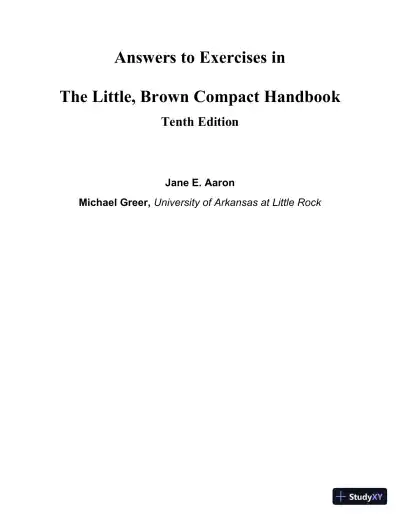 Solution Manual for The Little, Brown Compact Handbook, 10th Edition - Page 1 preview image