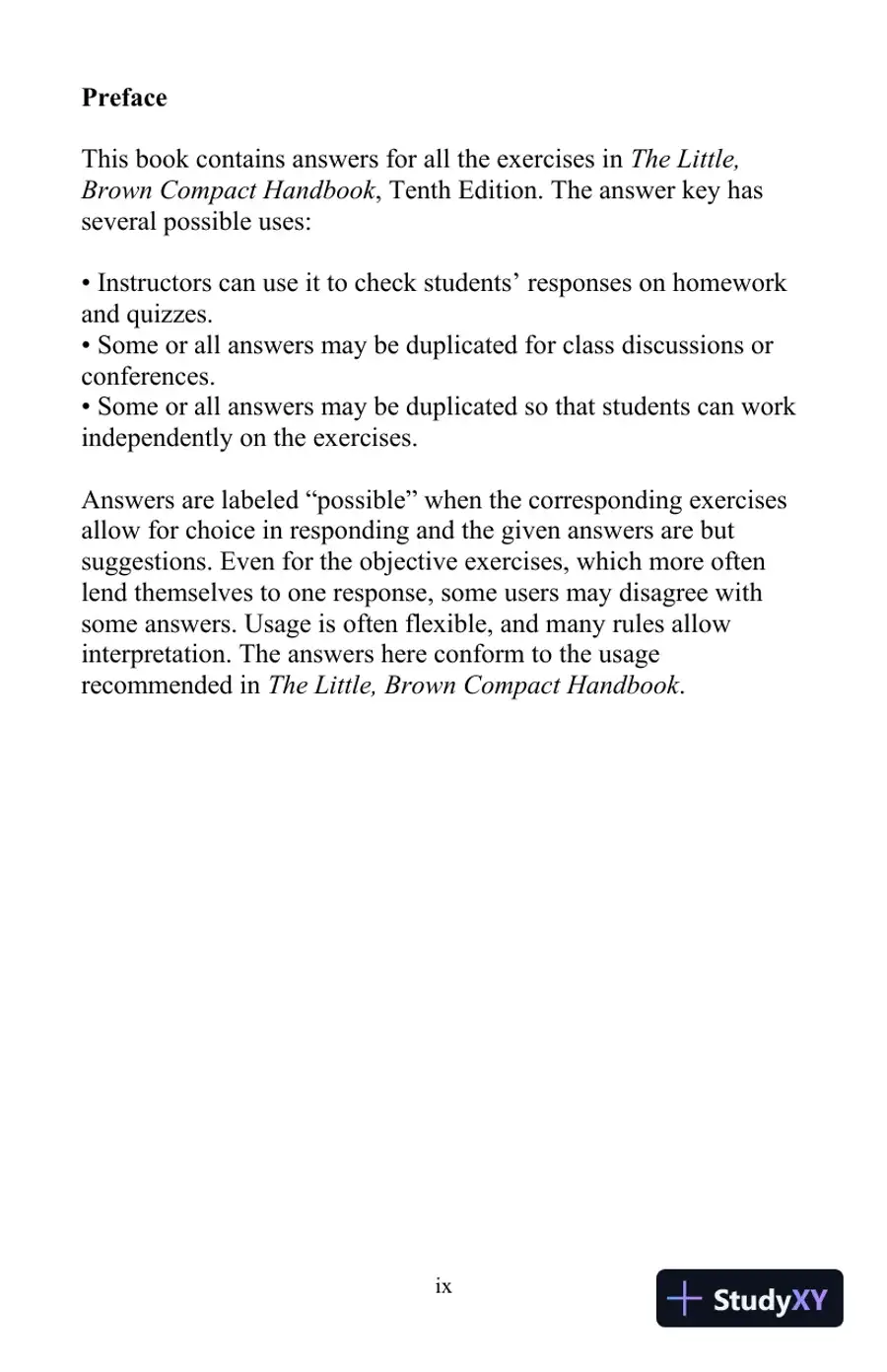 Solution Manual for The Little, Brown Compact Handbook, 10th Edition, page 10
