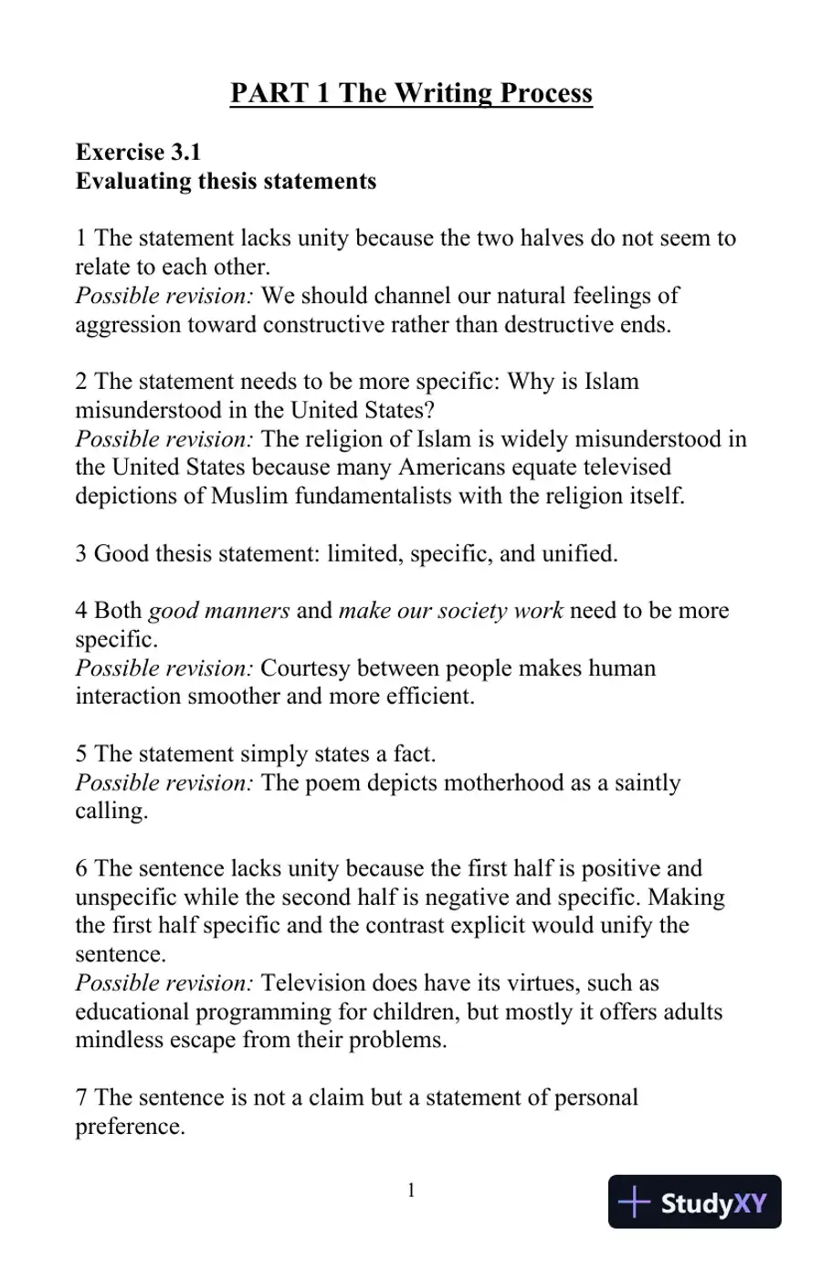 Solution Manual for The Little, Brown Compact Handbook, 10th Edition, page 11