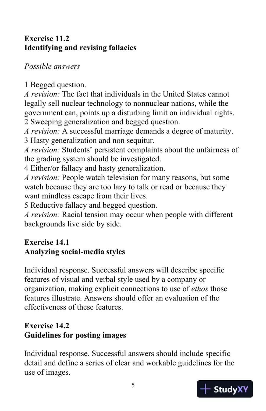 Solution Manual for The Little, Brown Compact Handbook, 10th Edition, page 15