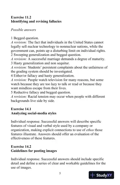 Solution Manual for The Little, Brown Compact Handbook, 10th Edition - Page 15 preview image