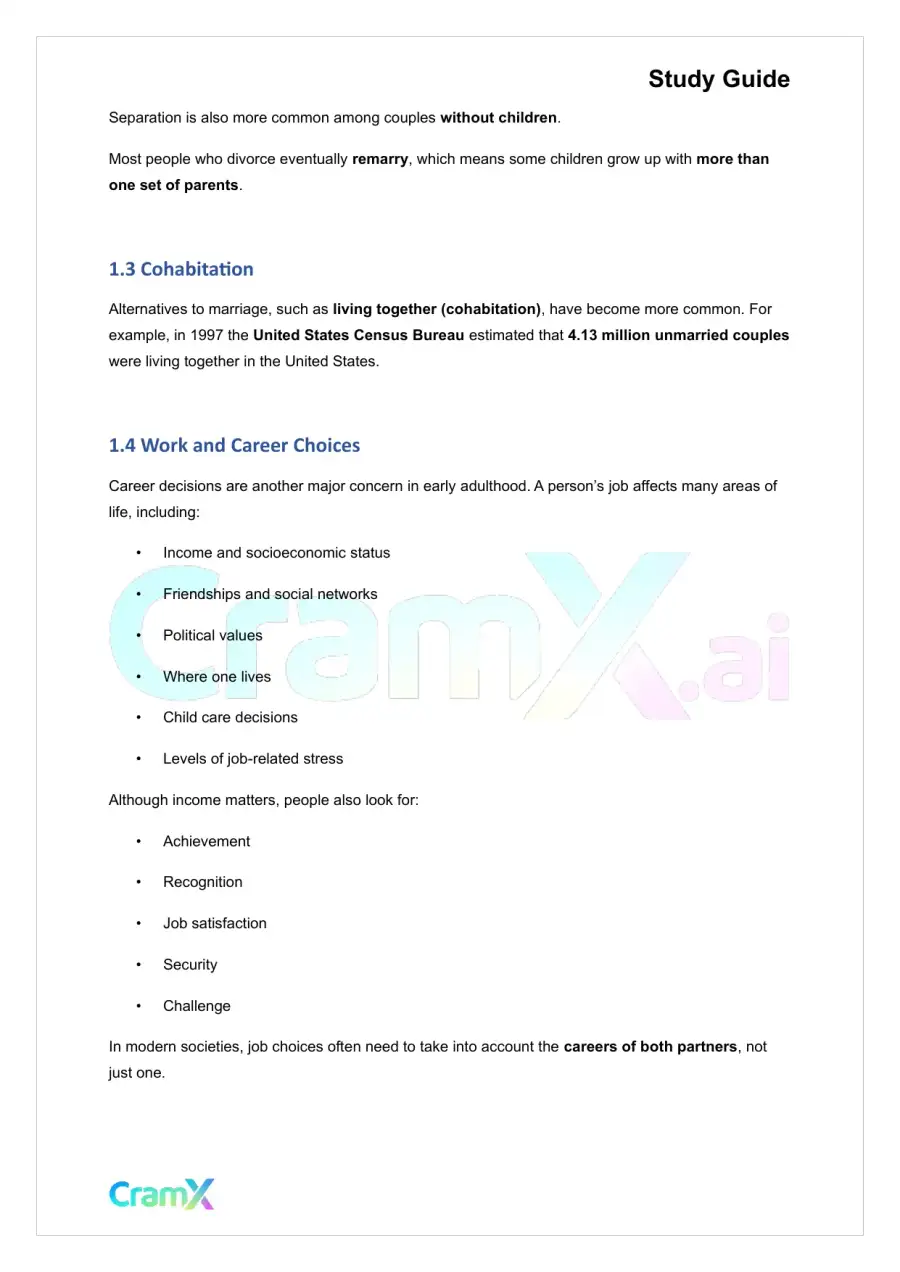 Psychology - Developmental Psychology Age 13 to 65+, page 2