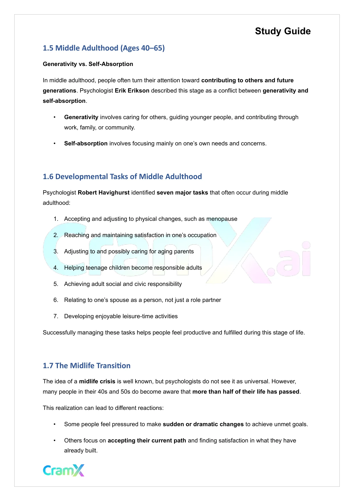 Psychology - Developmental Psychology Age 13 to 65+ - Page 3 preview image