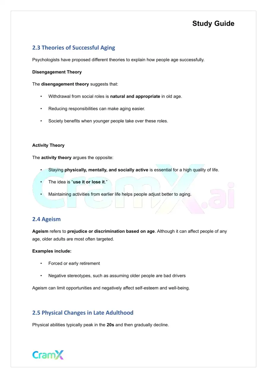 Psychology - Developmental Psychology Age 13 to 65+, page 5