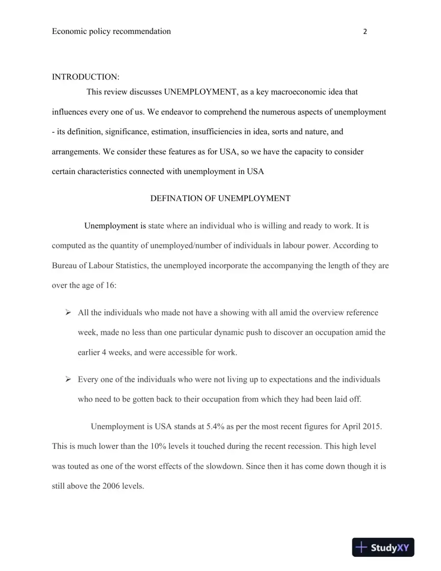 Economic Policy Recommendation, page 3
