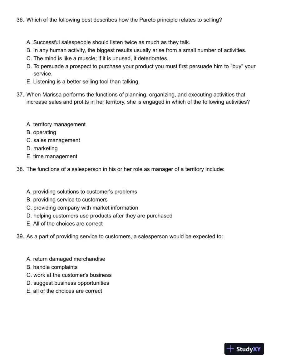 ABCs of Relationship Selling Through Service 6th Canadian Edition Test Bank, page 11