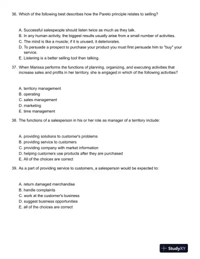 ABCs of Relationship Selling Through Service 6th Canadian Edition Test Bank - Page 11 preview image