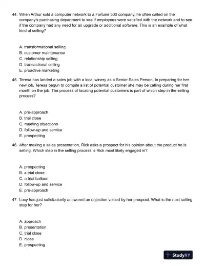 ABCs of Relationship Selling Through Service 6th Canadian Edition Test Bank - Page 13 preview image