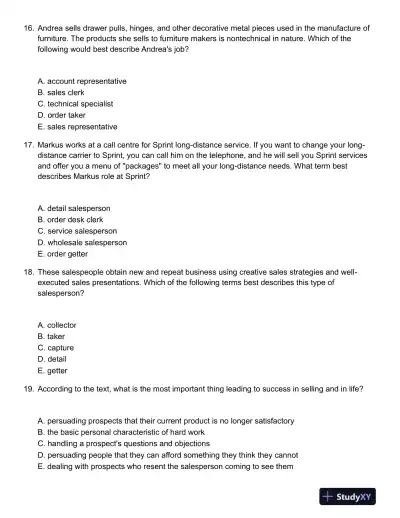 ABCs of Relationship Selling Through Service 6th Canadian Edition Test Bank - Page 6 preview image