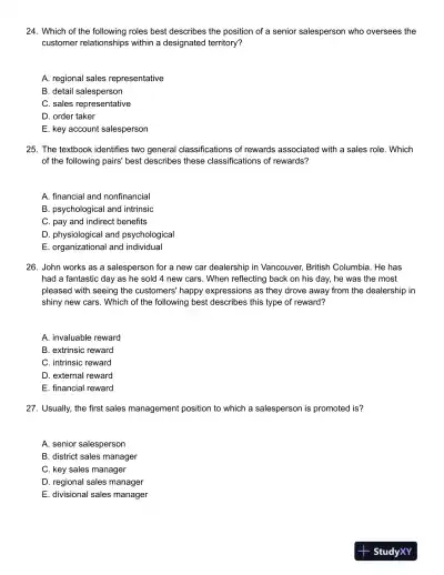 ABCs of Relationship Selling Through Service 6th Canadian Edition Test Bank - Page 8 preview image