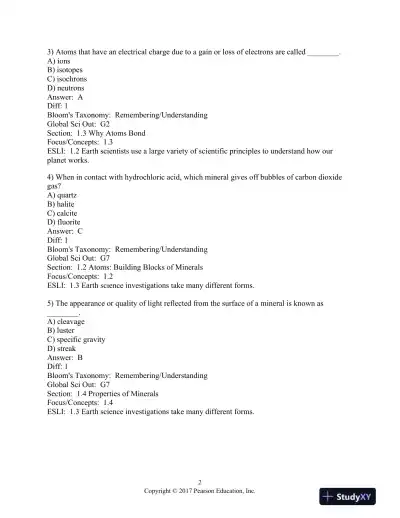 Foundations of Earth Science 8th Edition Test Bank - Page 3 preview image