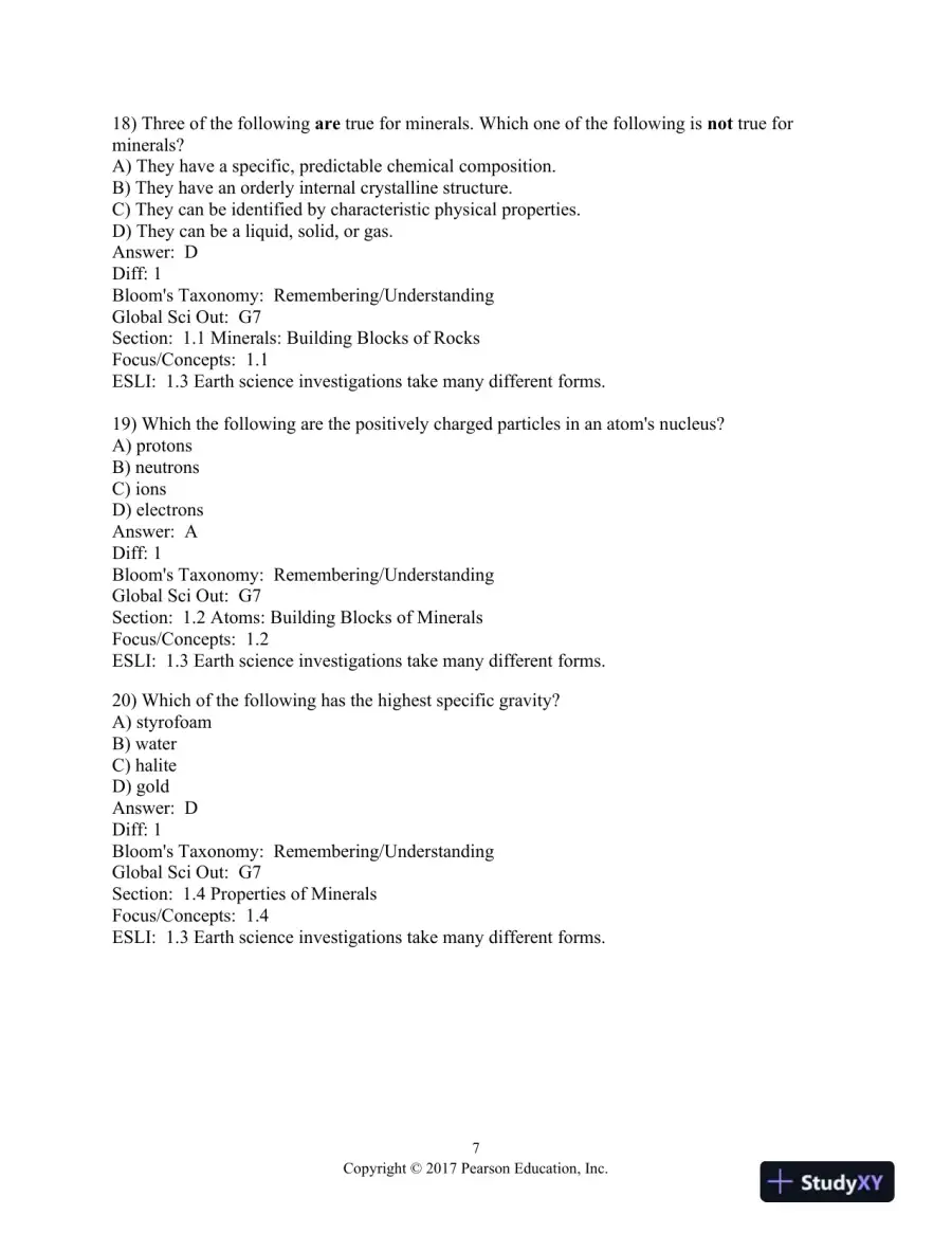 Foundations of Earth Science 8th Edition Test Bank, page 8