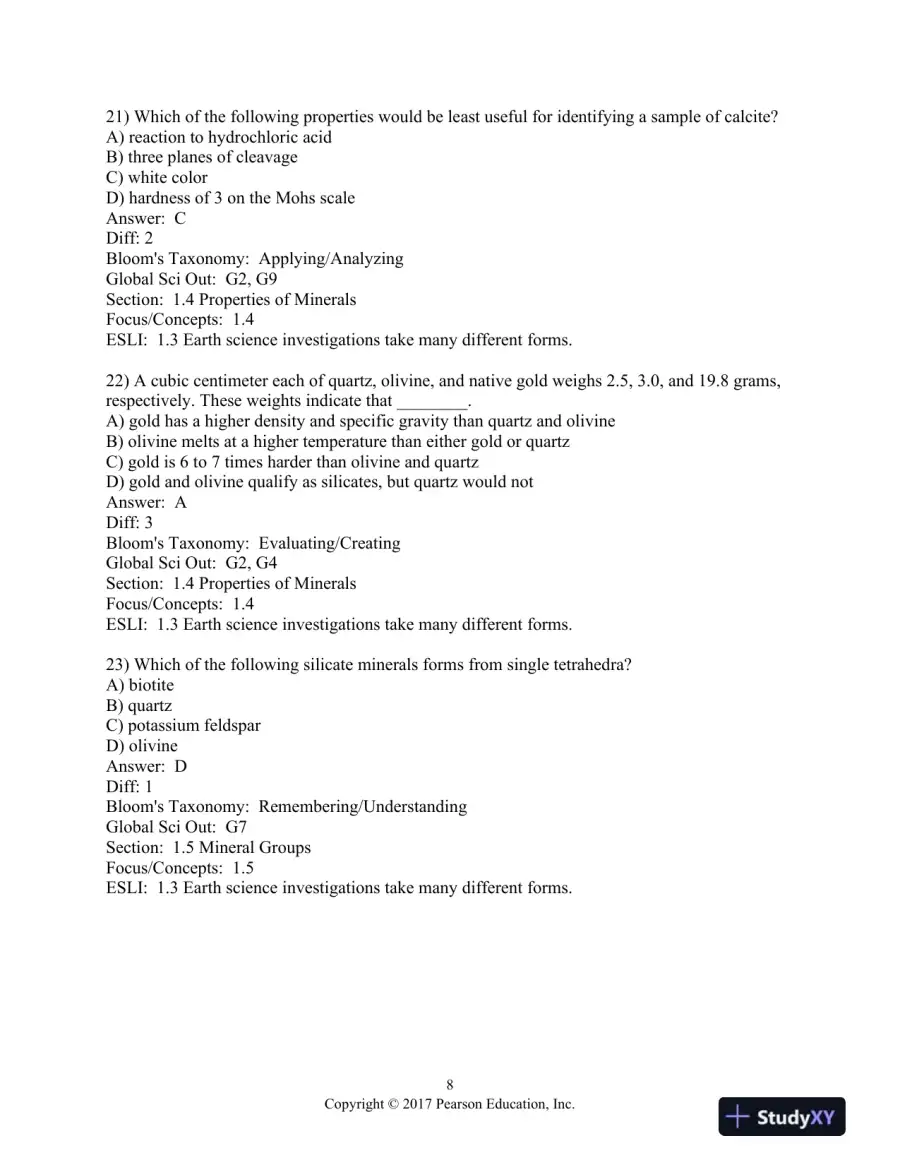 Foundations of Earth Science 8th Edition Test Bank, page 9