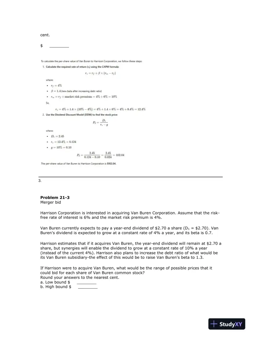 Merger and Acquisition Valuation and Analysis, page 3