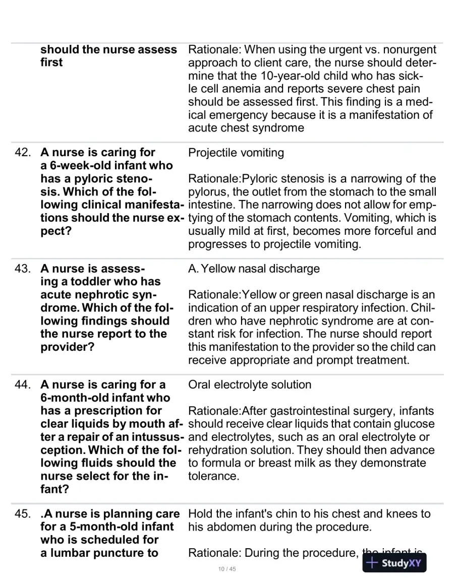 2023 ATI Paediatrics Proctored Exam With Answers (190 Solved Questions), page 11