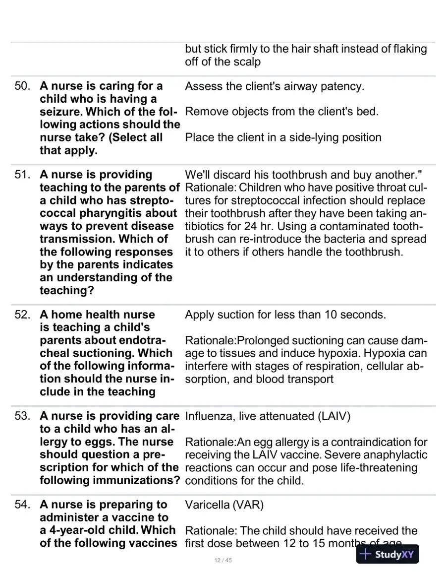 2023 ATI Paediatrics Proctored Exam With Answers (190 Solved Questions), page 13