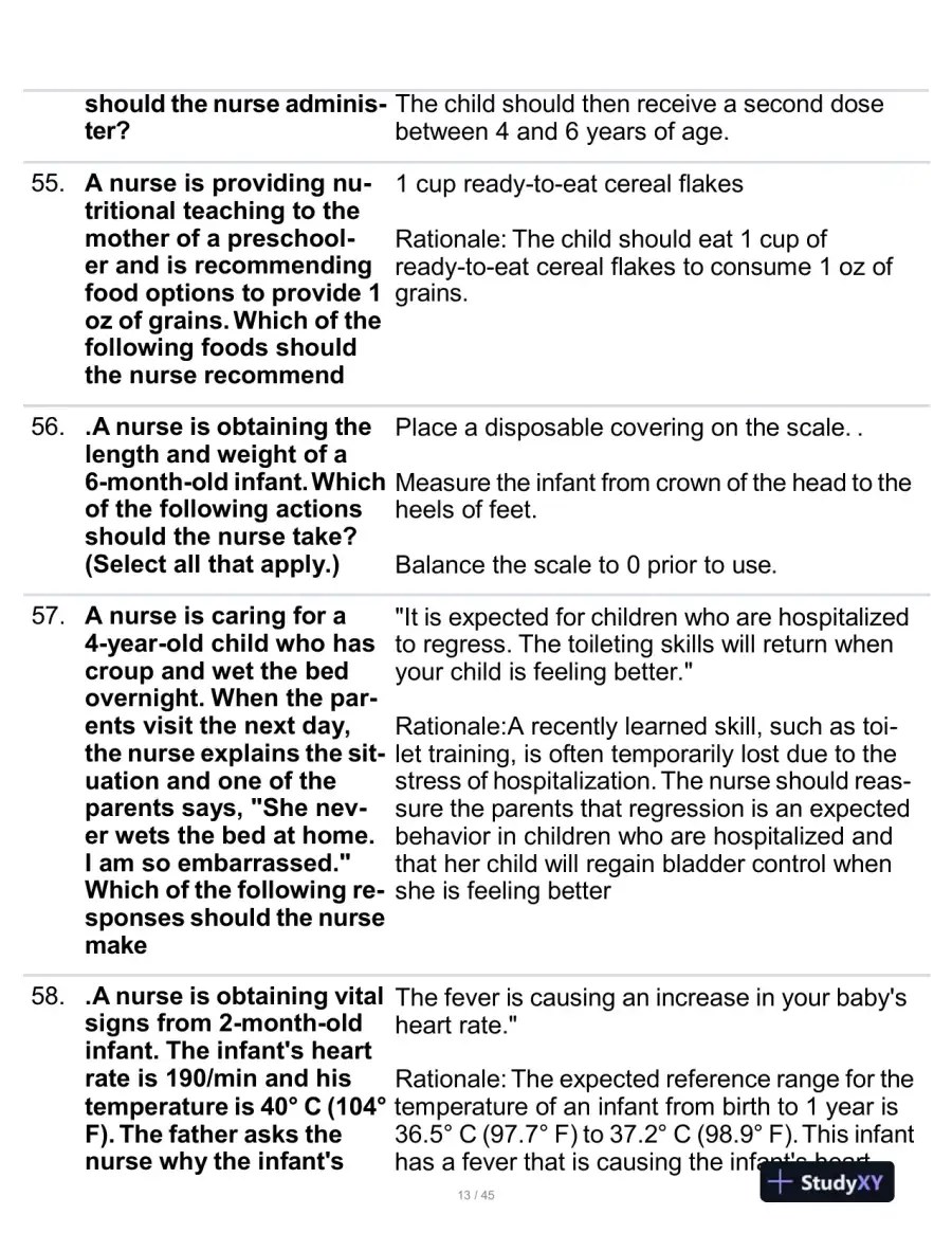 2023 ATI Paediatrics Proctored Exam With Answers (190 Solved Questions), page 14
