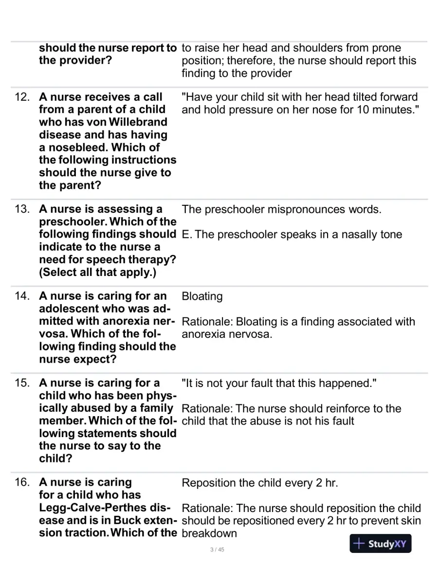 2023 ATI Paediatrics Proctored Exam With Answers (190 Solved Questions), page 4
