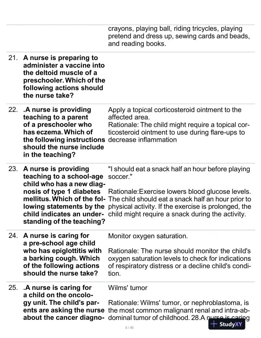 2023 ATI Paediatrics Proctored Exam With Answers (190 Solved Questions), page 6