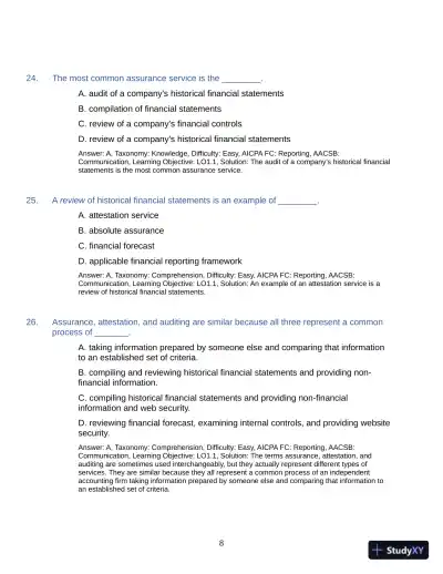 Test Bank for Auditing: A Practical Approach with Data Analytics, 2nd Edition (Chapters 1-15) - Page 11 preview image